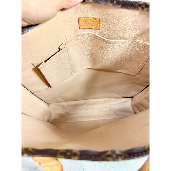 Louis Vuitton Sac Plat Tote Handbag in Monogram Canvas and Natural Leather - Picture 6 of 8